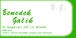 benedek galik business card